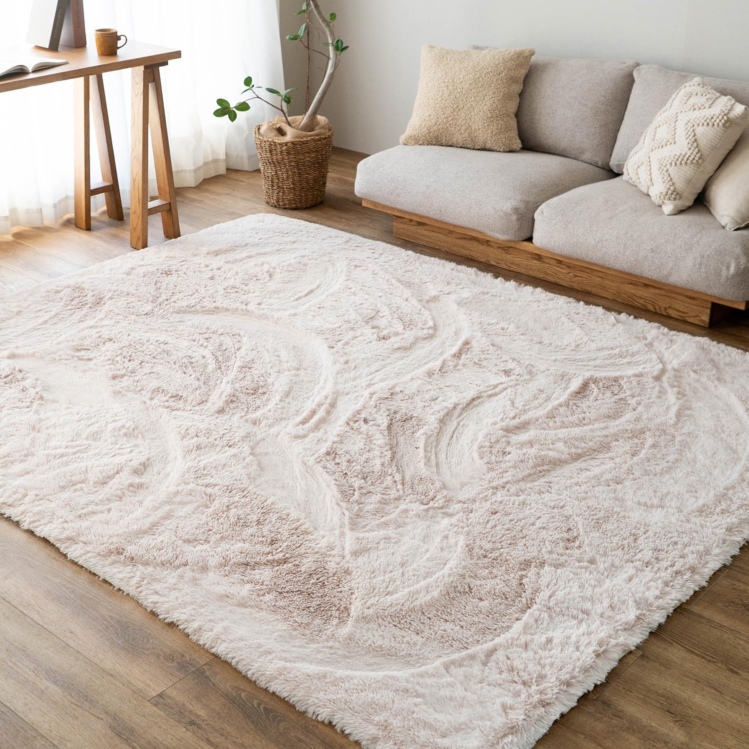 Amazon | サヤンサヤン 洗える シャギー ラグ カーペット エクセレント